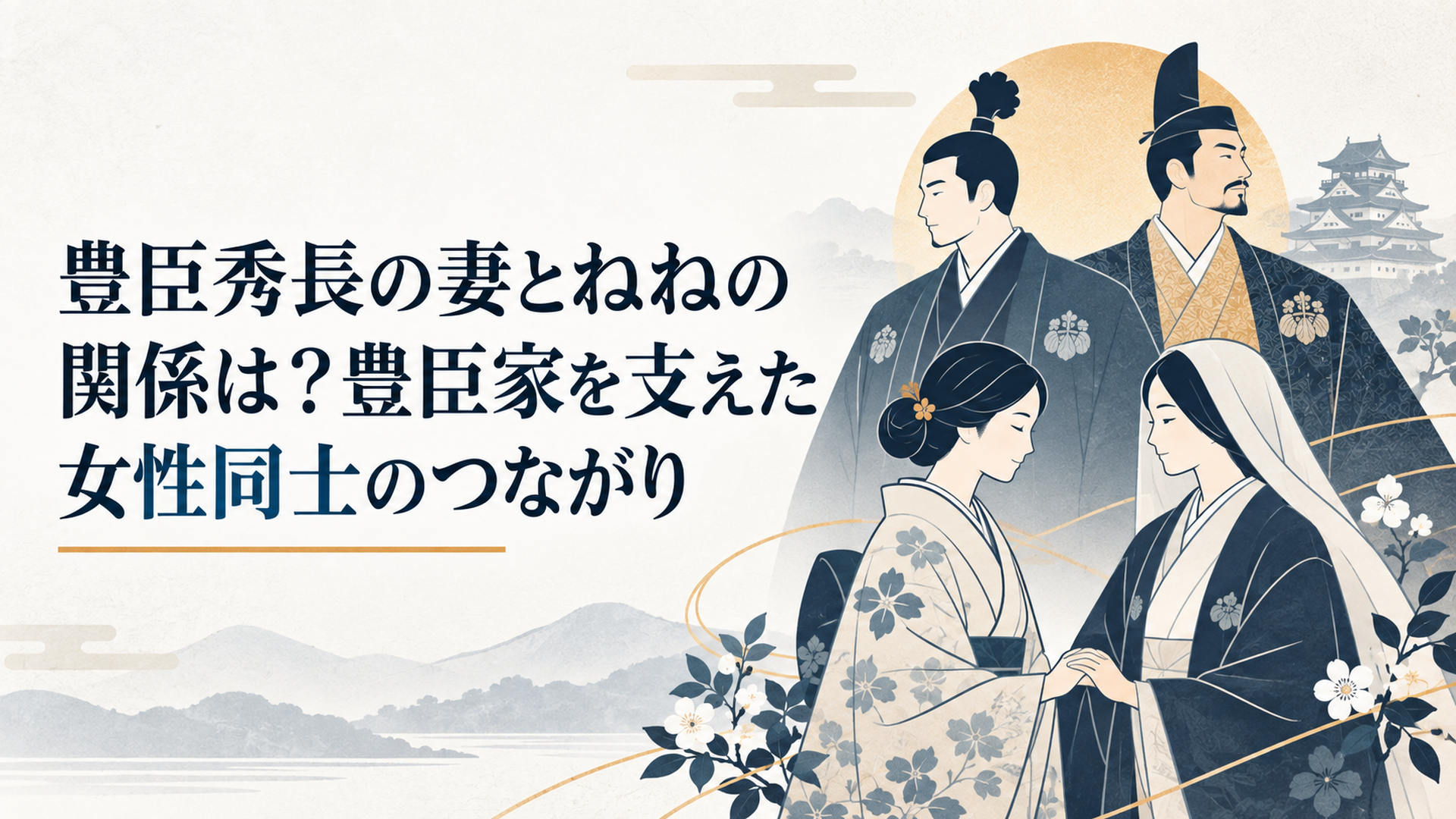 豊臣秀長の妻・慈雲院とねねが秀長・秀吉の兄弟をそれぞれの立場から支える戦国時代の情景